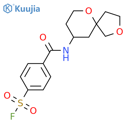 4-({2,6-Dioxaspiro[4.5]decan-9-yl}carbamoyl)benzene-1-sulfonyl fluoride structure