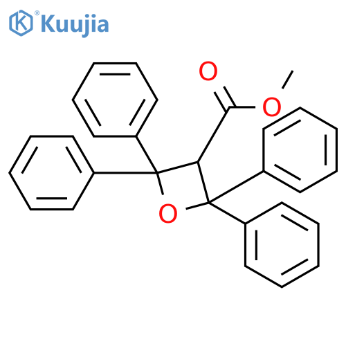 3-Oxetanecarboxylic acid, 2,2,4,4-tetraphenyl-, methyl ester structure