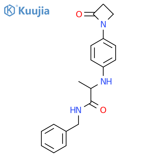 N-benzyl-2-{4-(2-oxoazetidin-1-yl)phenylamino}propanamide structure