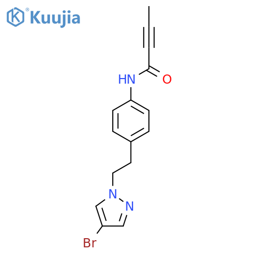 N-{4-[2-(4-bromo-1H-pyrazol-1-yl)ethyl]phenyl}but-2-ynamide structure