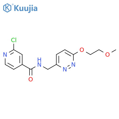 2-chloro-N-{[6-(2-methoxyethoxy)pyridazin-3-yl]methyl}pyridine-4-carboxamide structure