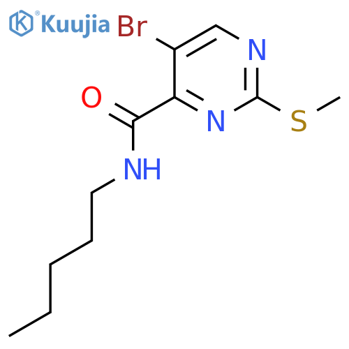 5-bromo-2-(methylsulfanyl)-N-pentylpyrimidine-4-carboxamide structure