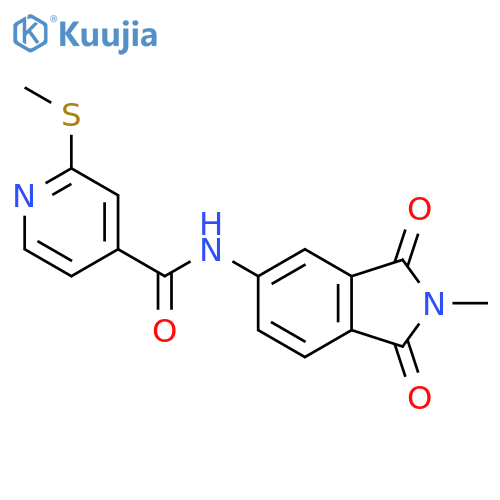 N-(2-methyl-1,3-dioxo-2,3-dihydro-1H-isoindol-5-yl)-2-(methylsulfanyl)pyridine-4-carboxamide structure