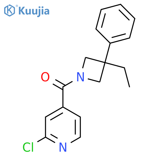 2-Chloro-4-(3-ethyl-3-phenylazetidine-1-carbonyl)pyridine structure