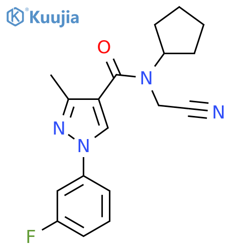 N-(cyanomethyl)-N-cyclopentyl-1-(3-fluorophenyl)-3-methyl-1H-pyrazole-4-carboxamide structure