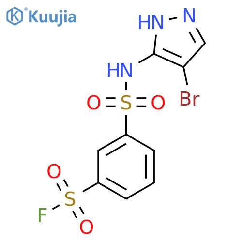 3-(4-bromo-1H-pyrazol-3-yl)sulfamoylbenzene-1-sulfonyl fluoride structure