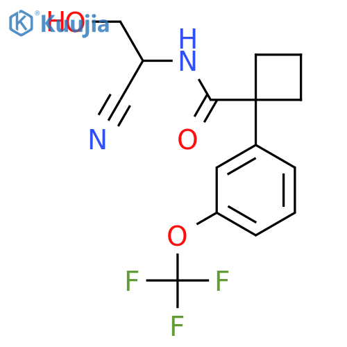 N-(1-cyano-2-hydroxyethyl)-1-[3-(trifluoromethoxy)phenyl]cyclobutane-1-carboxamide structure