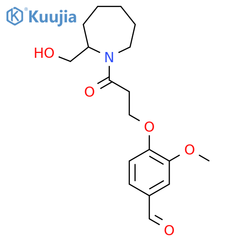 4-{3-[2-(Hydroxymethyl)azepan-1-yl]-3-oxopropoxy}-3-methoxybenzaldehyde structure