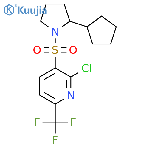 2-Chloro-3-[(2-cyclopentylpyrrolidin-1-yl)sulfonyl]-6-(trifluoromethyl)pyridine structure