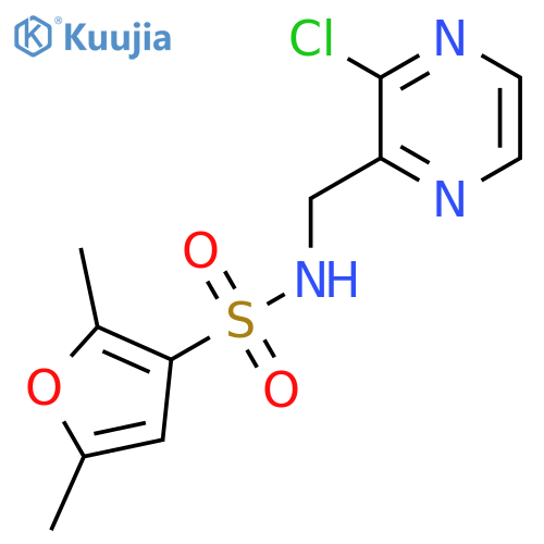 N-(3-chloropyrazin-2-yl)methyl-2,5-dimethylfuran-3-sulfonamide structure