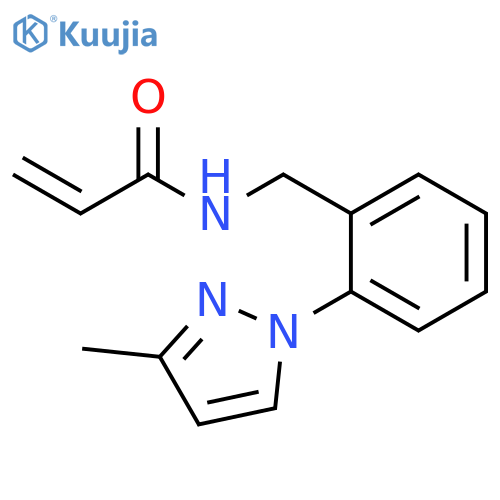 N-[[2-(3-Methyl-1H-pyrazol-1-yl)phenyl]methyl]-2-propenamide structure