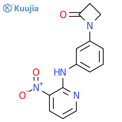 1-{3-[(3-Nitropyridin-2-yl)amino]phenyl}azetidin-2-one structure