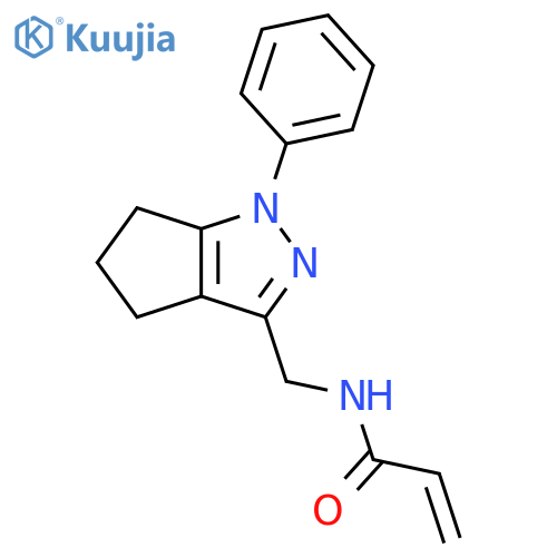 N-({1-phenyl-1H,4H,5H,6H-cyclopentacpyrazol-3-yl}methyl)prop-2-enamide structure