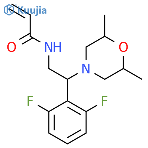 N-[2-(2,6-difluorophenyl)-2-(2,6-dimethylmorpholin-4-yl)ethyl]prop-2-enamide structure