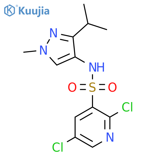 2,5-dichloro-N-[1-methyl-3-(propan-2-yl)-1H-pyrazol-4-yl]pyridine-3-sulfonamide structure