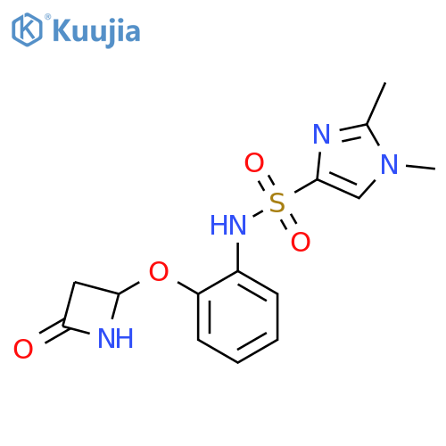 1,2-dimethyl-N-{2-[(4-oxoazetidin-2-yl)oxy]phenyl}-1H-imidazole-4-sulfonamide structure