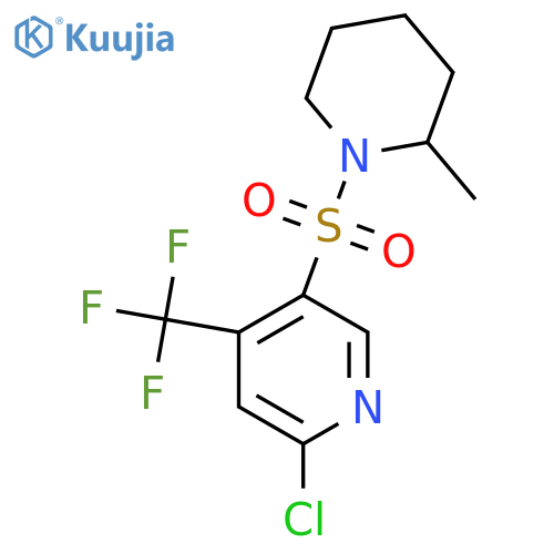 2-Chloro-5-[(2-methylpiperidin-1-yl)sulfonyl]-4-(trifluoromethyl)pyridine structure