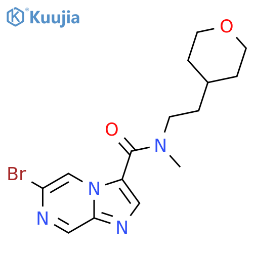 6-bromo-N-methyl-N-[2-(oxan-4-yl)ethyl]imidazo[1,2-a]pyrazine-3-carboxamide structure