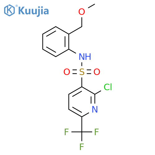 2-chloro-N-[2-(methoxymethyl)phenyl]-6-(trifluoromethyl)pyridine-3-sulfonamide structure