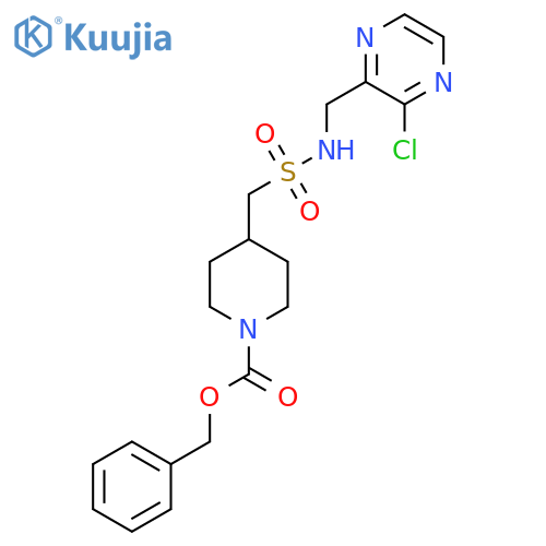 benzyl 4-({(3-chloropyrazin-2-yl)methylsulfamoyl}methyl)piperidine-1-carboxylate structure