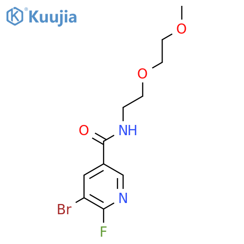 5-bromo-6-fluoro-N-[2-(2-methoxyethoxy)ethyl]pyridine-3-carboxamide structure