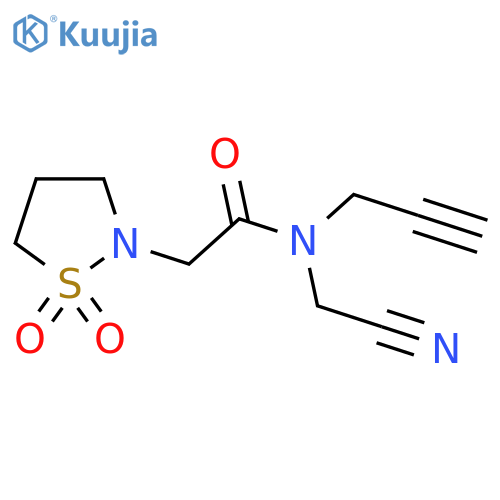 N-(cyanomethyl)-2-(1,1-dioxo-1lambda6,2-thiazolidin-2-yl)-N-(prop-2-yn-1-yl)acetamide structure