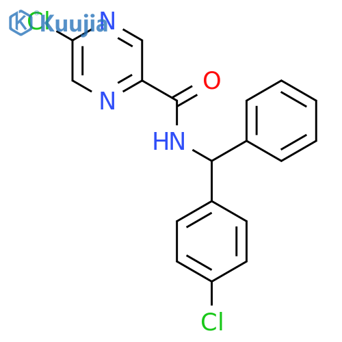 5-chloro-N-[(4-chlorophenyl)(phenyl)methyl]pyrazine-2-carboxamide structure