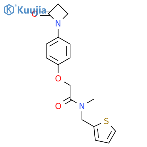 N-methyl-2-[4-(2-oxoazetidin-1-yl)phenoxy]-N-[(thiophen-2-yl)methyl]acetamide structure