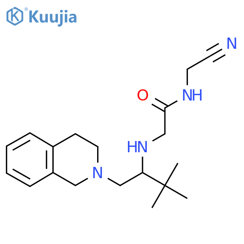 N-(cyanomethyl)-2-{[3,3-dimethyl-1-(1,2,3,4-tetrahydroisoquinolin-2-yl)butan-2-yl]amino}acetamide structure