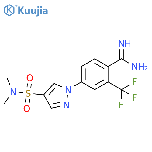 4-4-(dimethylsulfamoyl)-1H-pyrazol-1-yl-2-(trifluoromethyl)benzene-1-carboximidamide structure