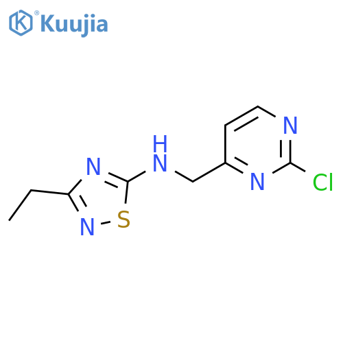 N-(2-chloropyrimidin-4-yl)methyl-3-ethyl-1,2,4-thiadiazol-5-amine structure