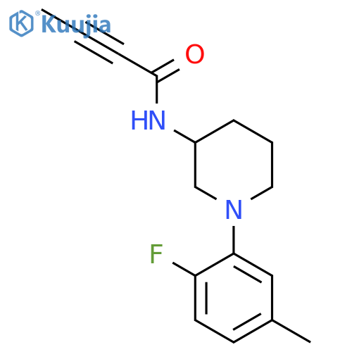 N-1-(2-fluoro-5-methylphenyl)piperidin-3-ylbut-2-ynamide structure
