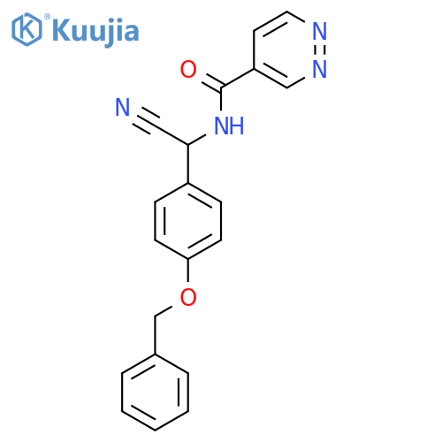 N-{4-(benzyloxy)phenyl(cyano)methyl}pyridazine-4-carboxamide structure