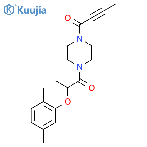 1-{4-[2-(2,5-Dimethylphenoxy)propanoyl]piperazin-1-yl}but-2-yn-1-one structure