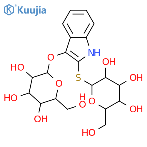 β-D-Glucopyranoside, 3-(β-D-glucopyranosyloxy)-1H-indol-2-yl 1-thio- structure