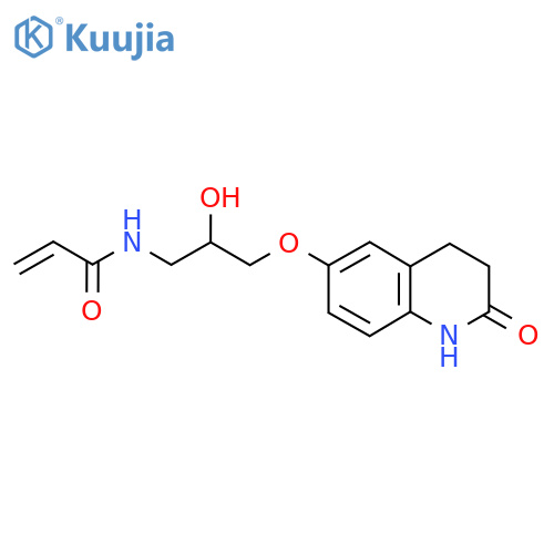 N-{2-hydroxy-3-[(2-oxo-1,2,3,4-tetrahydroquinolin-6-yl)oxy]propyl}prop-2-enamide structure