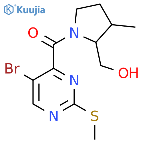 {1-[5-Bromo-2-(methylsulfanyl)pyrimidine-4-carbonyl]-3-methylpyrrolidin-2-yl}methanol structure