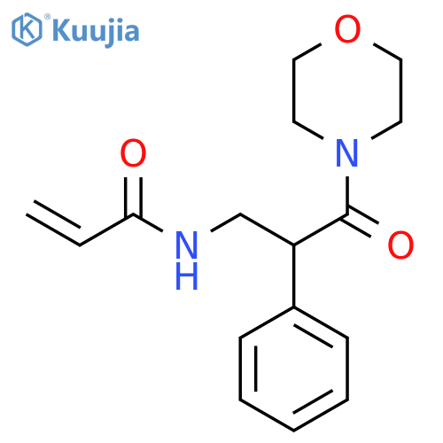 N-[3-(morpholin-4-yl)-3-oxo-2-phenylpropyl]prop-2-enamide structure