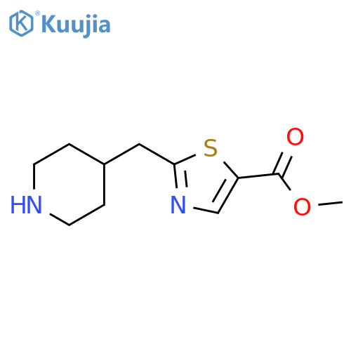 5-Thiazolecarboxylic acid, 2-(4-piperidinylmethyl)-, methyl ester structure