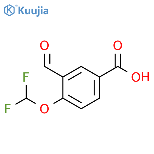 4-(difluoromethoxy)-3-formylbenzoic acid structure