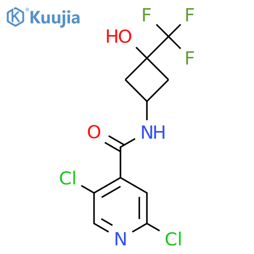 2,5-dichloro-N-[3-hydroxy-3-(trifluoromethyl)cyclobutyl]pyridine-4-carboxamide structure
