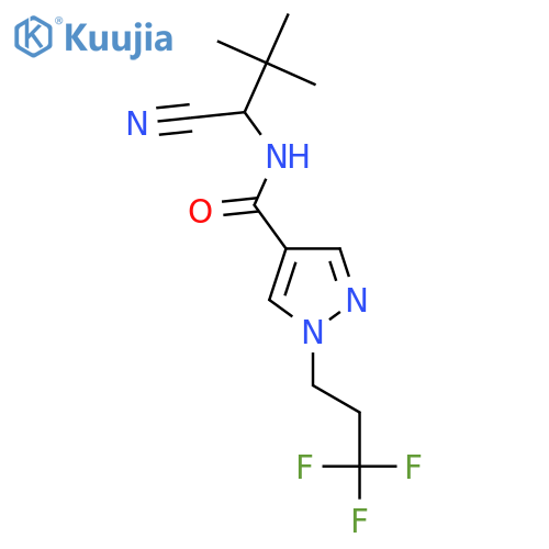 N-(1-cyano-2,2-dimethylpropyl)-1-(3,3,3-trifluoropropyl)-1H-pyrazole-4-carboxamide structure