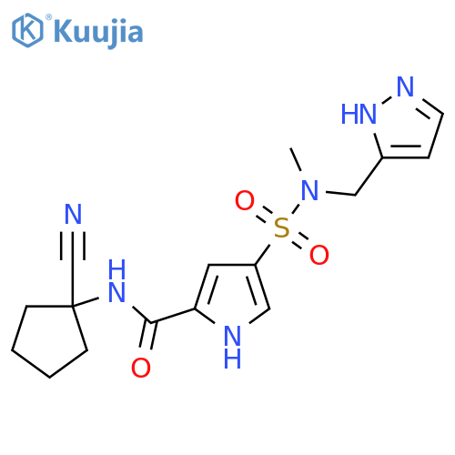 N-(1-cyanocyclopentyl)-4-{methyl[(1H-pyrazol-3-yl)methyl]sulfamoyl}-1H-pyrrole-2-carboxamide structure