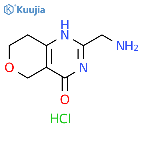 2-(aminomethyl)-3H,4H,5H,7H,8H-pyrano[4,3-d]pyrimidin-4-one hydrochloride structure