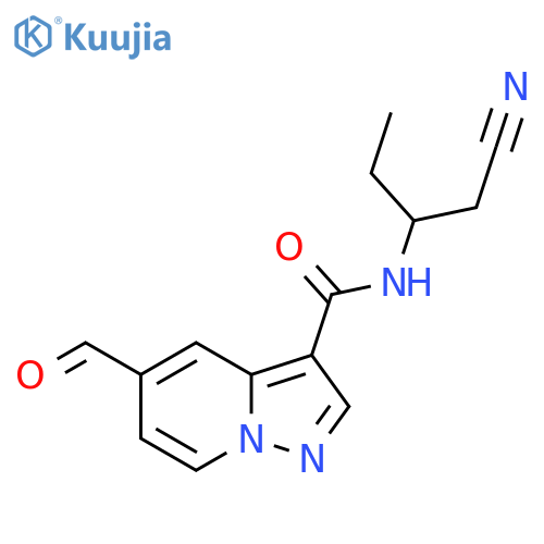 N-(1-cyanobutan-2-yl)-5-formylpyrazolo1,5-apyridine-3-carboxamide structure