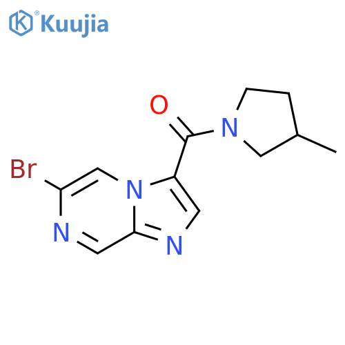 1-{6-bromoimidazo1,2-apyrazine-3-carbonyl}-3-methylpyrrolidine structure