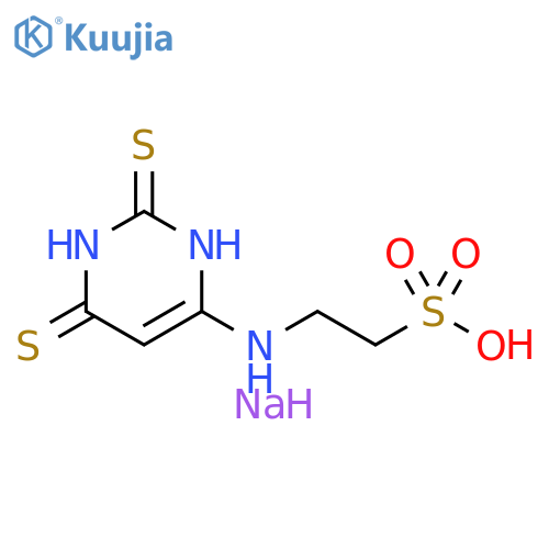 Ethanesulfonic acid, 2-[(1,2,3,6-tetrahydro-2,6-dithioxo-4-pyrimidinyl)amino]-, sodium salt (1:1) structure