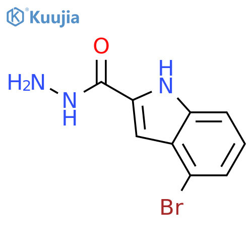 1H-INDOLE-2-CARBOXYLIC ACID, 4-BROMO-, HYDRAZIDE structure
