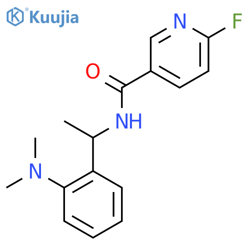 N-{1-[2-(dimethylamino)phenyl]ethyl}-6-fluoropyridine-3-carboxamide structure