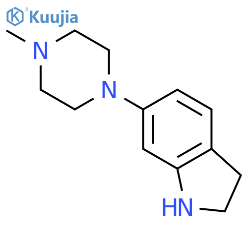 1H-Indole, 2,3-dihydro-6-(4-methyl-1-piperazinyl)- structure